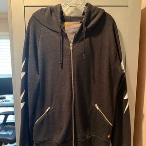 Aviator Nation Bolt Charcoal Zip Hoodie Size L